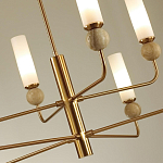 Люстра на штанге с 8-ю цилиндрическими матовыми плафонами и шарами из камня Orb Essence варинант исполнения - 11 | Loft Concept в Челябинске