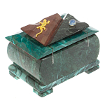 Шкатулка прямоугольная с зеркалом из натурального камня змеевик Stone Casket варинант исполнения - 4 | Loft Concept в Челябинске