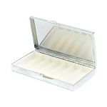 Таблетница карманная прямоугольная на 7 отделений с зеркалом и накладкой из натурального камня Амазонит Silver Stone Pillboxes варинант исполнения - 3 | Loft Concept в Челябинске