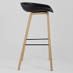 Барный стул на ножках из натурального дерева Boras Black варинант исполнения - 2 | Loft Concept в Челябинске