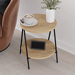 Стол приставной с 2-мя круглыми столешницами из дерева ESSEL OAK варинант исполнения - 8 | Loft Concept в Челябинске