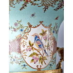 Ваза из голубого фарфора с рисунком птиц и цветов и декоративными элементами Blue Garden варинант исполнения - 9 | Loft Concept в Челябинске