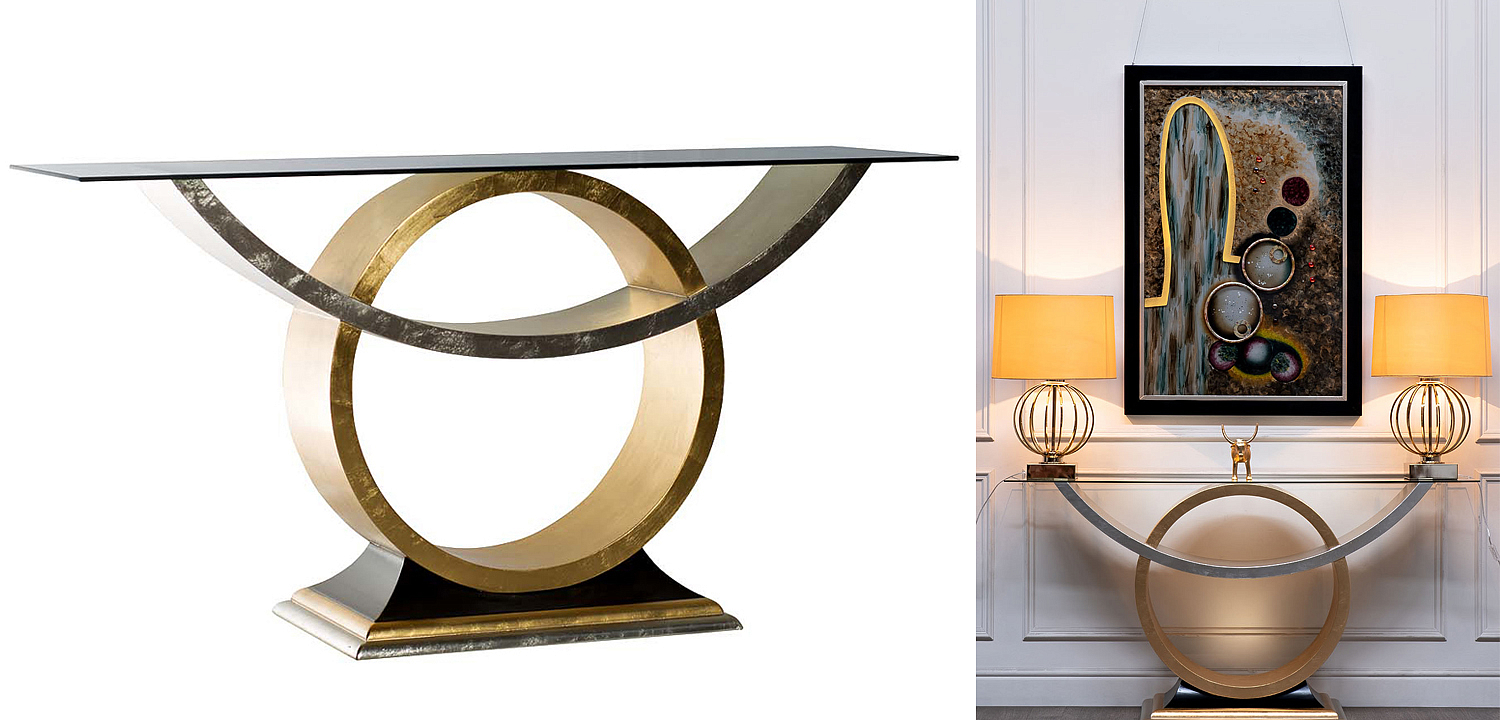 Консоль Wooden Base Gold & Silver Консоль Wooden Base Gold & Silver - Loft-Concept в Челябинске
