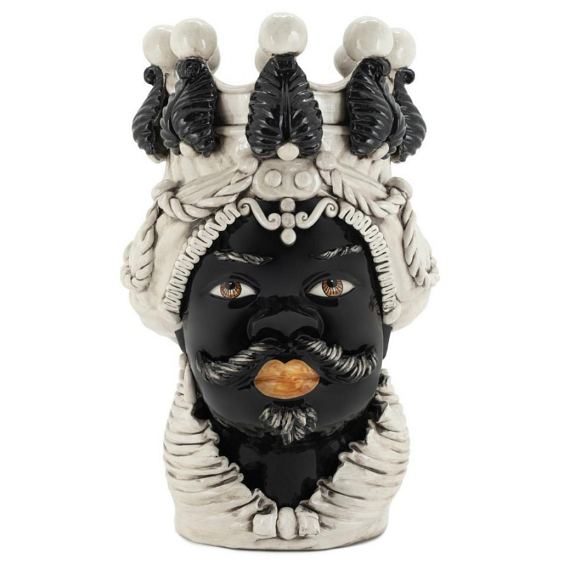 Ваза Vase Moro Man Black Big Черный Бежевый Ваза Vase Moro Man Black Big Черный Бежевый в Челябинске | Loft Concept