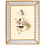 Постер с изображением птиц и цветов в зеркальной раме Blooming Birds Poster варинант исполнения - 8 | Loft Concept в Челябинске