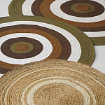 Ковер круглый из хлопка с контрастным узором Bullseye 150 варинант исполнения - 7 | Loft Concept в Челябинске