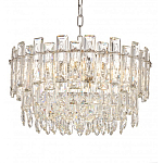 Круглая люстра с хрустальными подвесками на серебряном каркасе Gorgeous Crystal Light варинант исполнения - 2 | Loft Concept в Челябинске