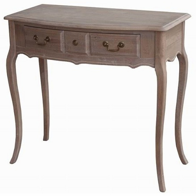 Деревянная консоль с ящиком Margery Wooden Provence Console Table Дуб темный в Челябинске | Loft Concept 
