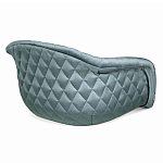 Барный стул со спинкой и мягкой обивкой с ромбами на 4-х деревянных ножках Голубой Велюр Ava Charm варинант исполнения - 3 | Loft Concept в Челябинске