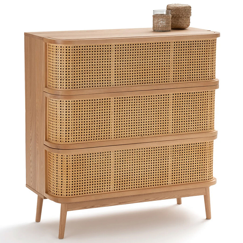 Комод с 3-мя ящиками из плетеного ротанга Ruiz Light Chest of Drawers Древесина Комод с 3-мя ящиками из плетеного ротанга Ruiz Light Chest of Drawers Древесина в Челябинске | Loft Concept