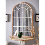 Зеркало-окно настенное в венецианском стиле с деревянной рамой бежевого цвета Venetian Smooth варинант исполнения - 5 | Loft Concept в Челябинске