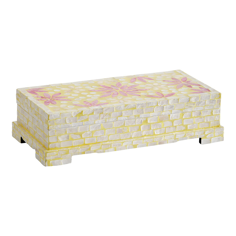 Шкатулка Oceane Bone Inlay Yellow Желтый Розовый Шкатулка Oceane Bone Inlay Yellow Желтый Розовый в Челябинске | Loft Concept