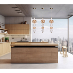 Подвесной светильник с вертикальной композицией из прозрачных и янтарных стеклянных шаров и ромбов Gabriel Scott Luna варинант исполнения - 21 | Loft Concept в Челябинске