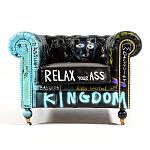 Кресло "Баския и Уорхол" Basquiat Warhol graffiti chair натуральная кожа варинант исполнения - 1 | Loft Concept в Челябинске