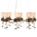 Люстра с каркасом в виде цветков розы и тканевыми абажурами Flowers and Fox Roses варинант исполнения - 1 | Loft Concept в Челябинске