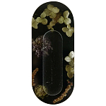 Подставка под благовония из эпоксидной смолы с цветами черная Epoxy Resin Flowers Incense Oval Stand Black варинант исполнения - 1 | Loft Concept в Челябинске