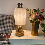 Настольная лампа в виде фонаря с белым фактурным абажуром Echoes of Light варинант исполнения - 5 | Loft Concept в Челябинске