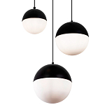 Каскадный светильник с 3-мя плафонами шары Ponzio Flos Cascade Trio Black Sphere Hanging Lamp варинант исполнения - 2 | Loft Concept в Челябинске
