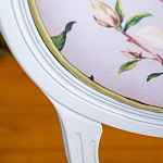 Стул светло-серый из натурального бука с изображением птиц и цветов Blooming Birds Red  варинант исполнения - 2 | Loft Concept в Челябинске