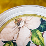 Стул светло-серый из натурального бука с изображением птиц и цветов Blooming Blue Birds варинант исполнения - 4 | Loft Concept в Челябинске