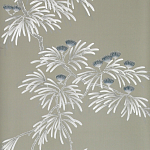 Обои ручная роспись Silk Tree Special Colourway on Pale Grey dyed silk варинант исполнения - 1 | Loft Concept в Челябинске