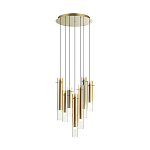 Люстра каскадная с 7-ю цилиндрическими плафонами из стекла Luminous Cylinders варинант исполнения - 4 | Loft Concept в Челябинске