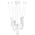 Подвесной светильник белого цвета с 6-ю изогнутыми плафонами Flow Loop варинант исполнения - 2 | Loft Concept в Челябинске