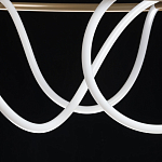 Люстра подвесная круглая золотого цвета с белыми изогнутыми световыми линиями Luke Lampco Tracer Lamp варинант исполнения - 9 | Loft Concept в Челябинске