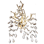 Бра с ветвистым каркасом и стеклянными подвесами цвет золото Golden Leaf Fall варинант исполнения - 1 | Loft Concept в Челябинске