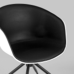 Офисное кресло из пластика с мягким сиденьем Eggshell Black варинант исполнения - 7 | Loft Concept в Челябинске