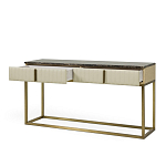 Консоль прямоугольная на золотом каркасе с 2-мя ящиками Warwick варинант исполнения - 2 | Loft Concept в Челябинске