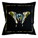 Подушка декоративная бабочка сине-зелёный орнамент Ikat Pattern варинант исполнения - 1 | Loft Concept в Челябинске