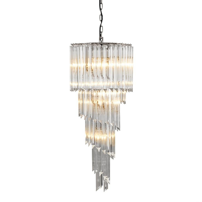 Люстра Eichholtz Chandelier Trapani Никель Прозрачное Стекло Люстра Eichholtz Chandelier Trapani Никель Прозрачное Стекло в Челябинске | Loft Concept