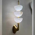 Бра с 3-мя мраморными плафонами в форме чаши Warm Marble Light варинант исполнения - 3 | Loft Concept в Челябинске