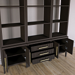 Модульный стеллаж Primo из трех составных элементов Темный орех варинант исполнения - 4 | Loft Concept в Челябинске