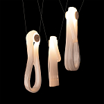 Подвесной светильник белого цвета с 3-мя изогнутыми плафонами Flow Loop варинант исполнения - 6 | Loft Concept в Челябинске