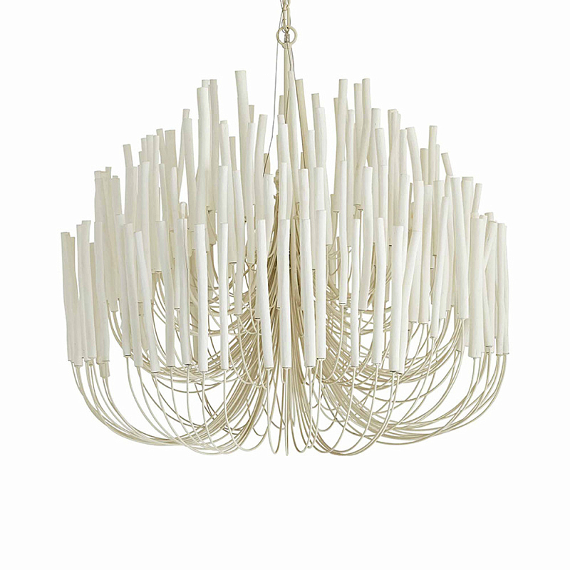 Люстра белая с несколькими ярусами деревянных палочек Bright Wooden Chandelier Белый Люстра белая с несколькими ярусами деревянных палочек Bright Wooden Chandelier Белый в Челябинске | Loft Concept