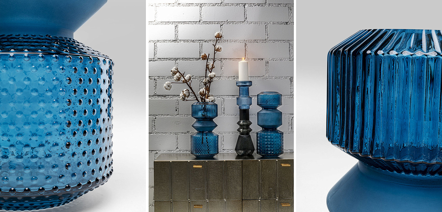 Ваза Geometric Blue Glass Vase 36 Ваза Geometric Blue Glass Vase 36 - Loft-Concept в Челябинске