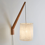Настенный светильник из дерева и льна Ivory Linen Wall Lamp варинант исполнения - 2 | Loft Concept в Челябинске