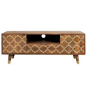 ТВ-тумба из натурального дерева Bone Inlay