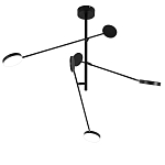 Потолочный светильник светодиодный с тремя лампами черный металл Bendik  варинант исполнения - 1 | Loft Concept в Челябинске