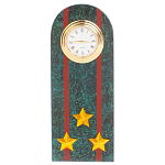 Часы подарочные погон полковник МВД из натурального камня Змеевик Military Clock варинант исполнения - 1 | Loft Concept в Челябинске