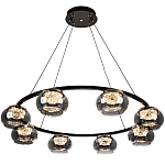 Люстра с круглыми плафонами из дымчато-серого стекла IONA Grey Glass Chandelier 8 варинант исполнения - 2 | Loft Concept в Челябинске