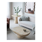 Столик кофейный кремового цвета с овальной столешницей и круглым основанием Cream Dalmen Table варинант исполнения - 9 | Loft Concept в Челябинске