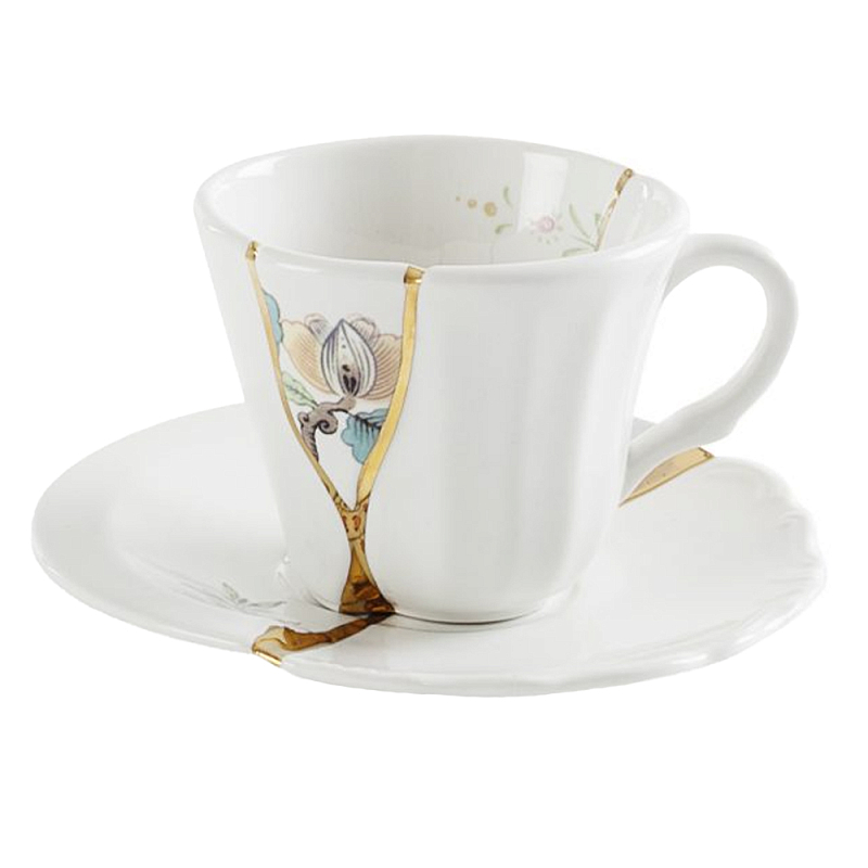 Кофейная пара Seletti Kintsugi 2 Белый Золотой Мульти Кофейная пара Seletti Kintsugi 2 Белый Золотой Мульти в Челябинске | Loft Concept