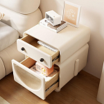 Тумбочка прикроватная с ящиком и стеклянной дверцей Робот Robot Bedside варинант исполнения - 1 | Loft Concept в Челябинске