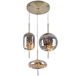 Подвесной светильник с гирляндой внутри 3-х стеклянных плафонов Garland Glass Trio Hanging Lamp варинант исполнения - 1 | Loft Concept в Челябинске