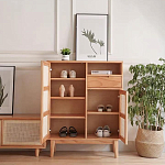 Комод с плетеными дверками и открытой нишей  с ящиком Dora Sideboard варинант исполнения - 1 | Loft Concept в Челябинске