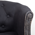 Кресло низкое в стиле прованс Черный Лен Louis French Armchair  варинант исполнения - 6 | Loft Concept в Челябинске