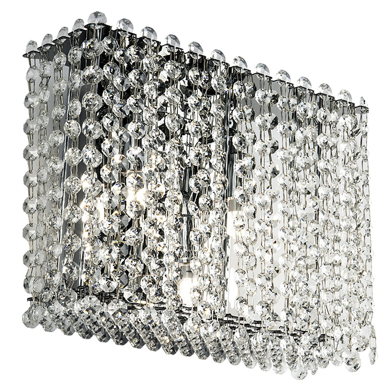 Бра с хрустальными подвесками хром Crystal Art Chrome Rectangular Wall Lamp Хром Прозрачный Бра с хрустальными подвесками хром Crystal Art Chrome Rectangular Wall Lamp Хром Прозрачный в Челябинске | Loft Concept